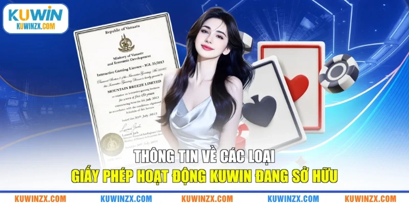 Thông tin về các loại giấy phép hoạt động KUWIN đang sở hữu